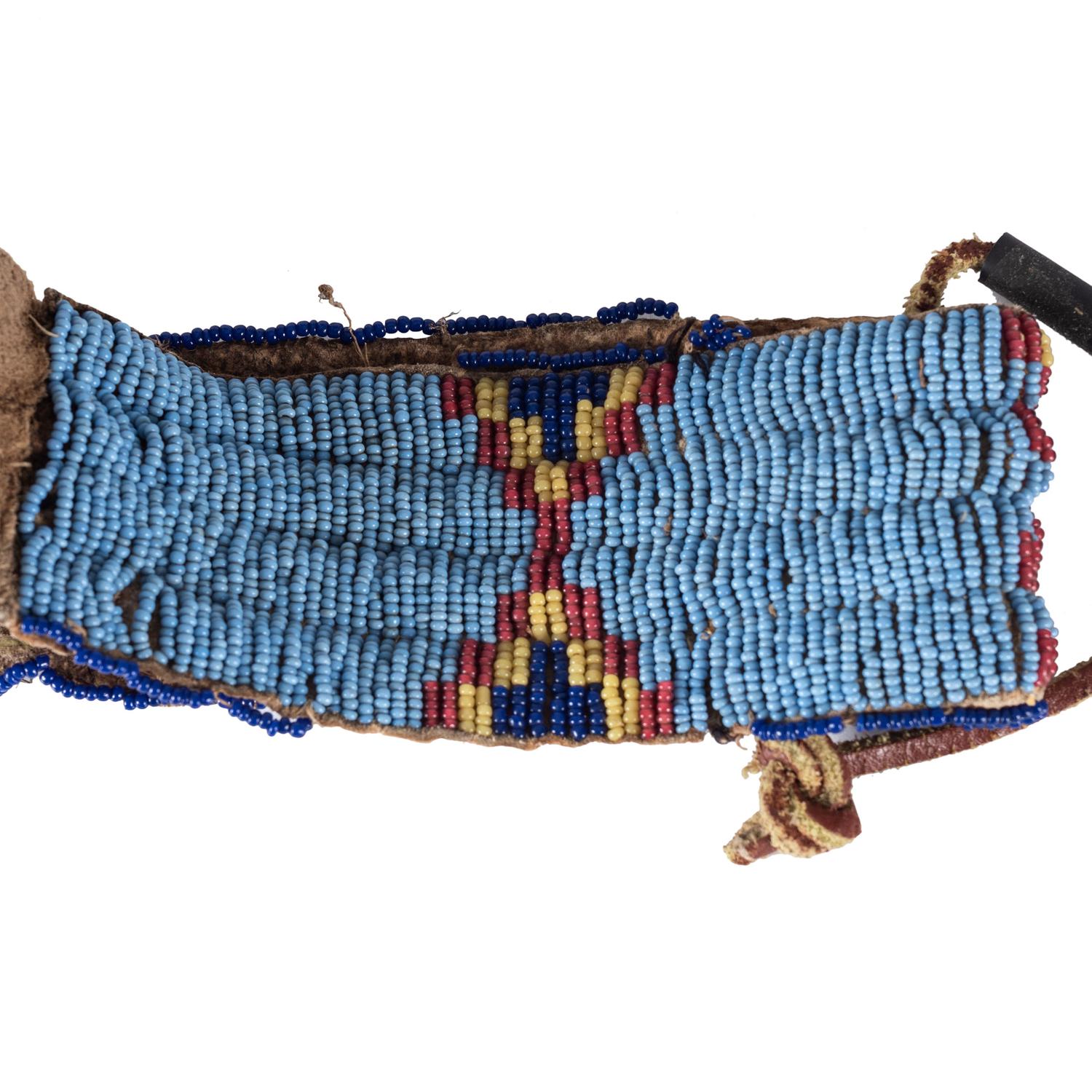 Northern Plains Wood Quirt, with Beaded Hide Wrist Strap