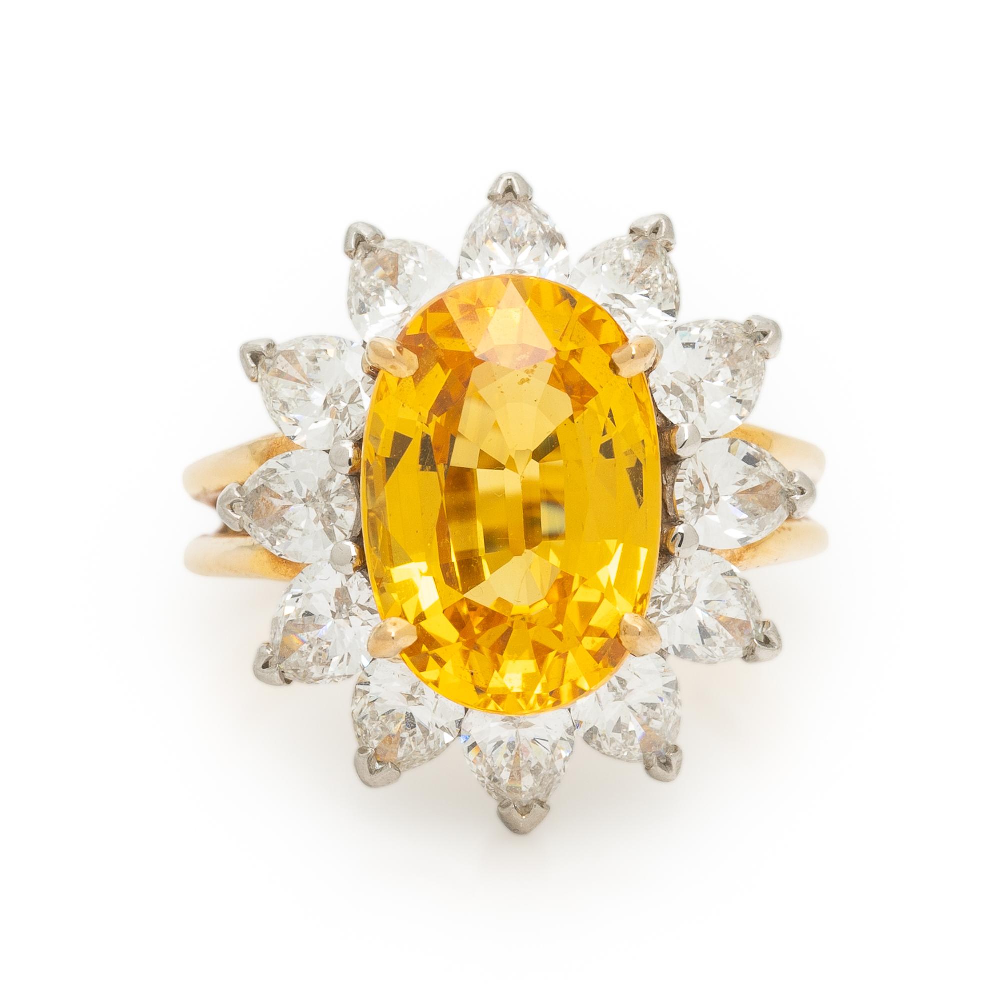YELLOW SAPPHIRE AND DIAMOND RING