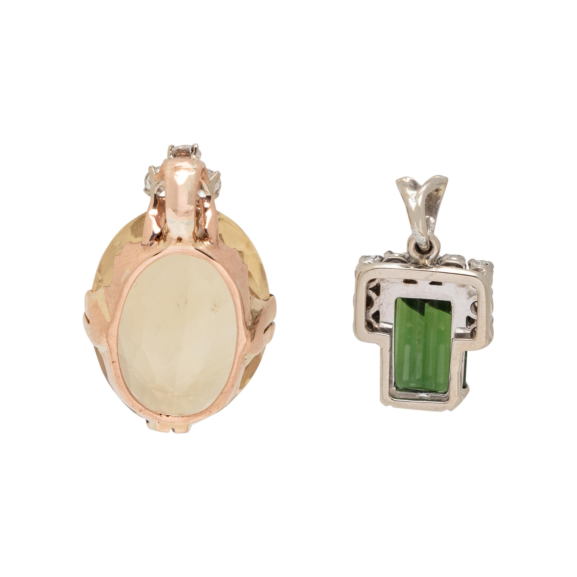 TWO MULTIGEM PENDANTS