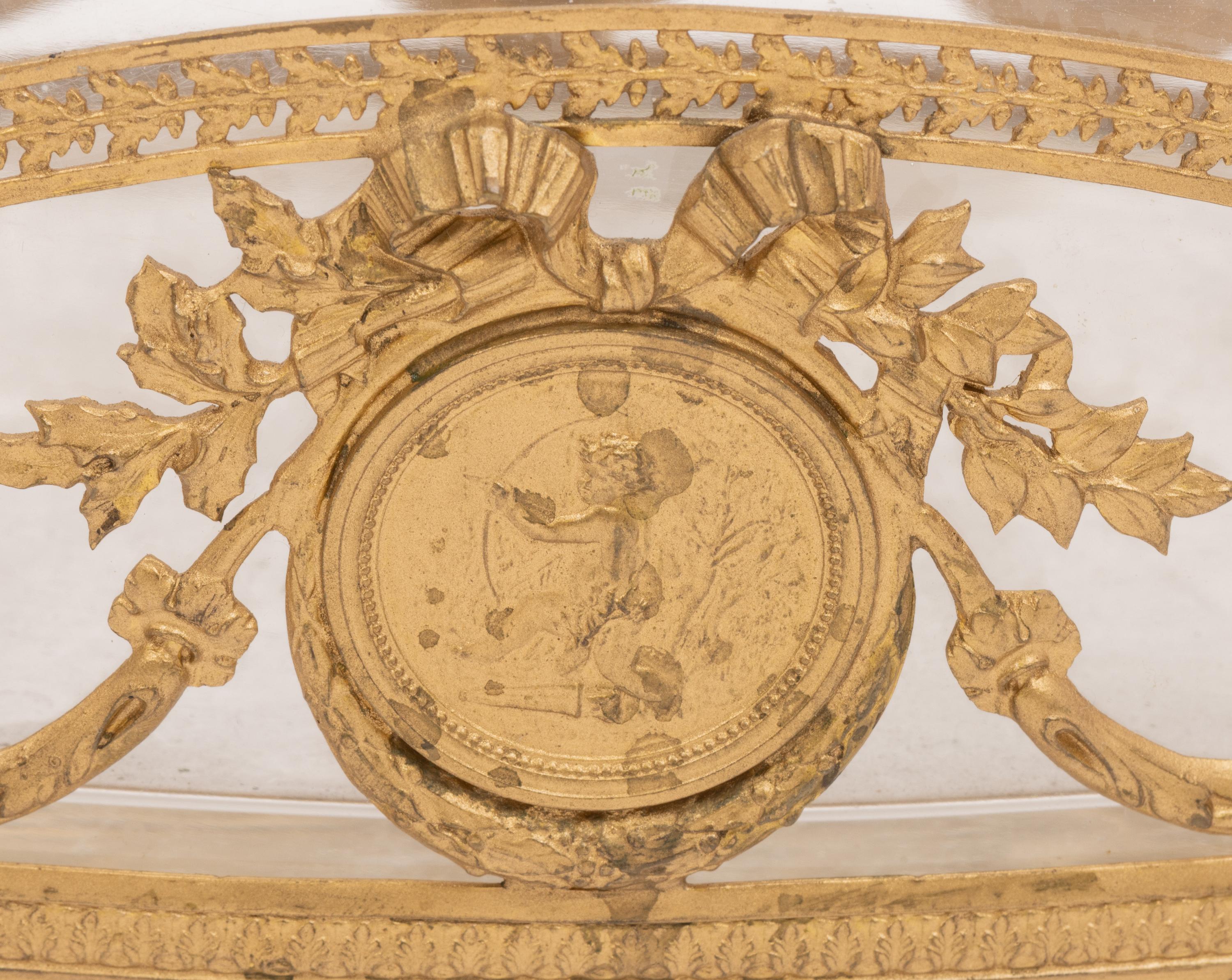 Two French Gilt Metal and Glass Bowls