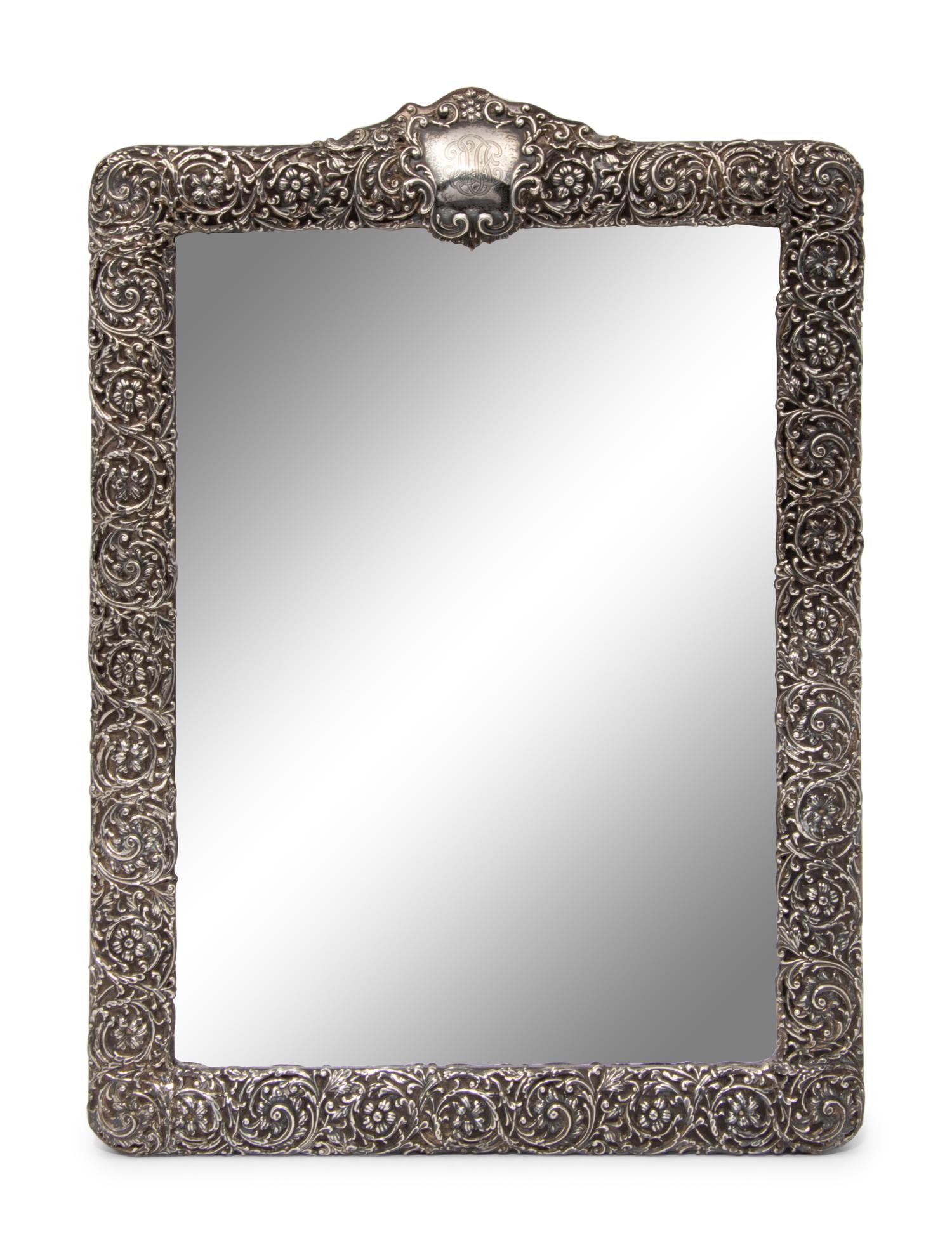 An American Silver Easel Frame Mirror