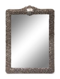 An American Silver Easel Frame Mirror