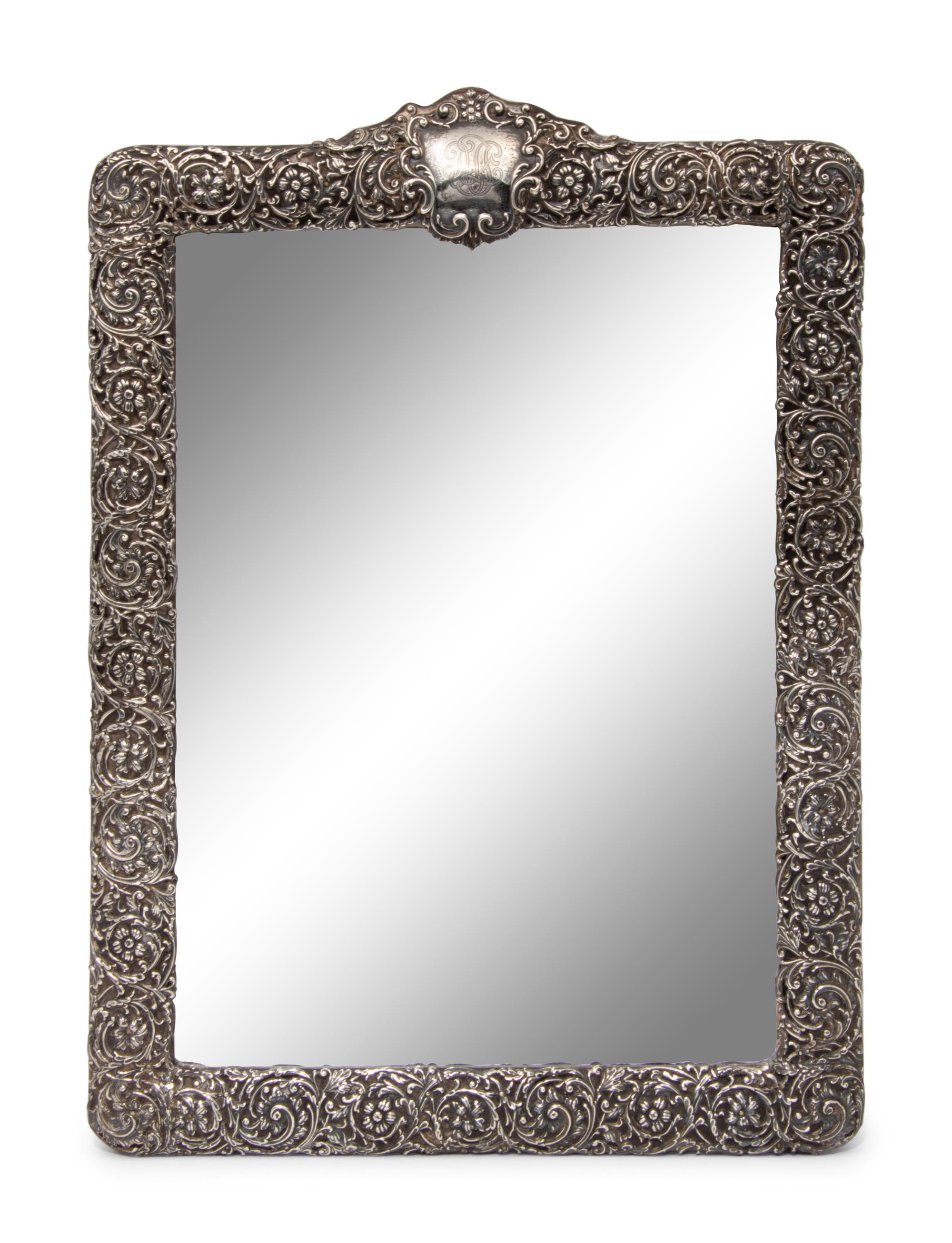 An American Silver Easel Frame Mirror