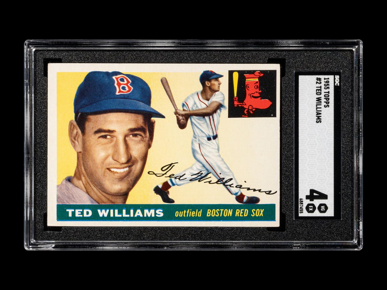 A 1955 Topps Ted Williams Baseball Card No. 2 (SGC 4 VG/EX)