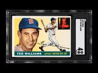 A 1955 Topps Ted Williams Baseball Card No. 2 (SGC 4 VG/EX)