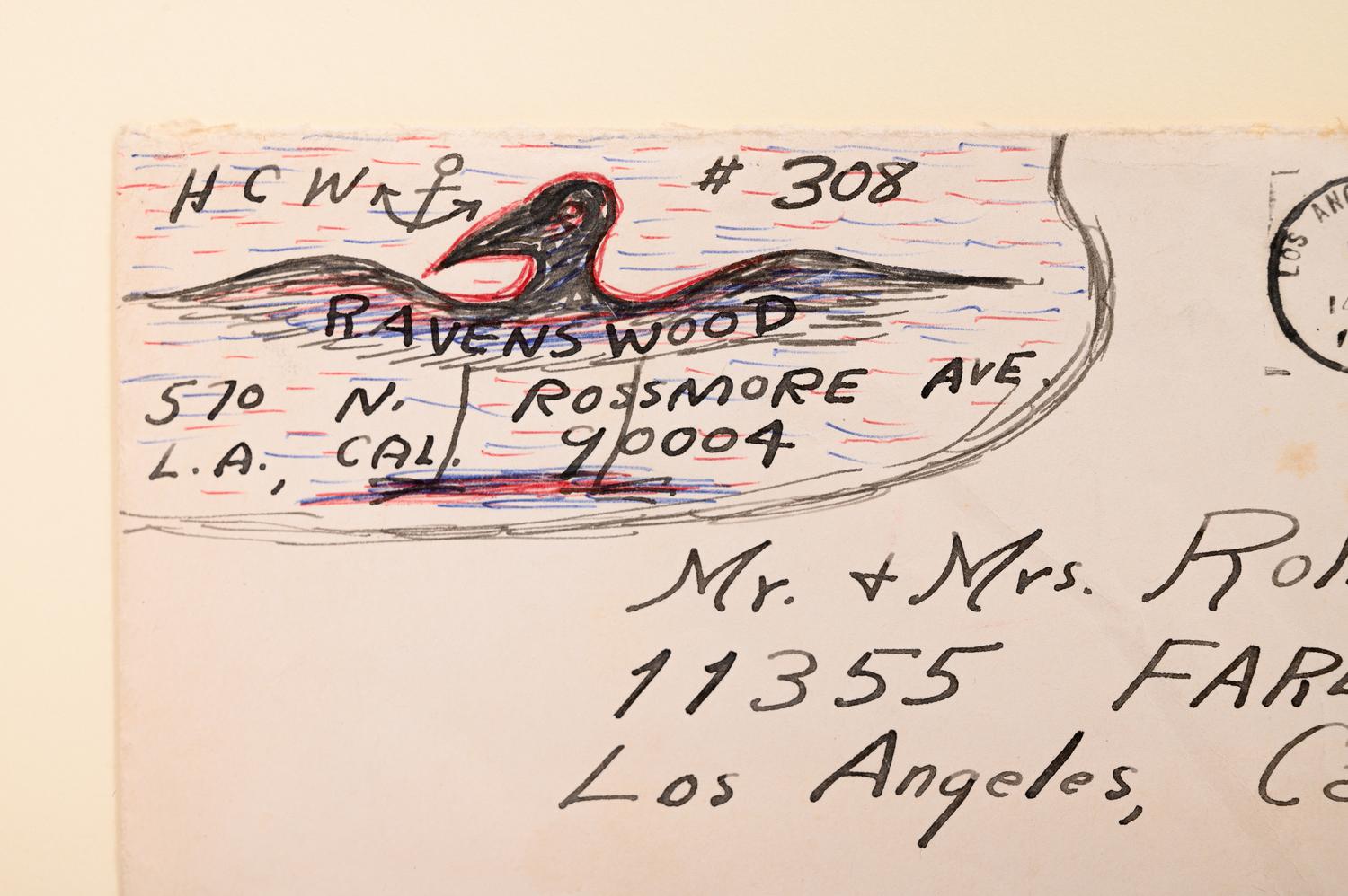 Untitled (To Rolf Nelson) , 1963-68 (a group of six embellished envelopes)