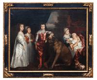 A Painting depicting a Mastiff 62 1/2 x 77 1/2 inches. — After Anthony Van Dyck (Belgian, 1599-1641)