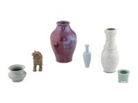 Six Chinese Monochrome Glazed Porcelain Articles