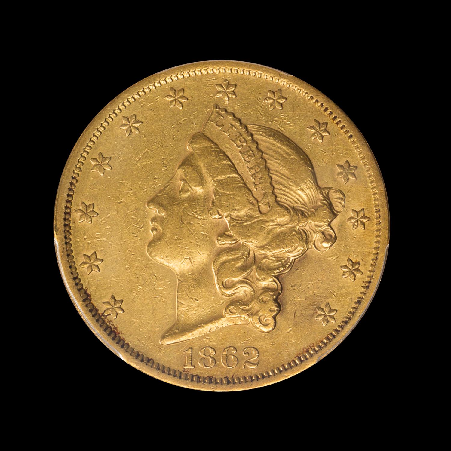 A United States 1862 Liberty Head $20 Gold Coin