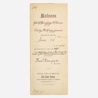 [African Americana] Douglass, Frederick Partially-Printed Document, signed