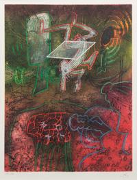 Roberto Matta, (Chilean, 1911-2002), Une saison en enfer, 1978 (portfolio consisting of 9 of the original 10 aquatints)