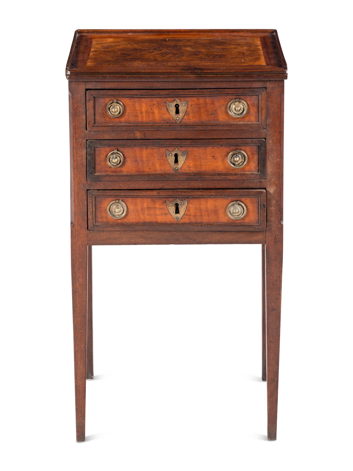 A Directoire Burlwood and Walnut Chiffonière