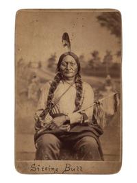 [NATIVE AMERICANS]. GOFF, O.S., photographer. A group of 2 cabinet cards of Sitting Bull and his camp. Bismarck, Dakota Territory.