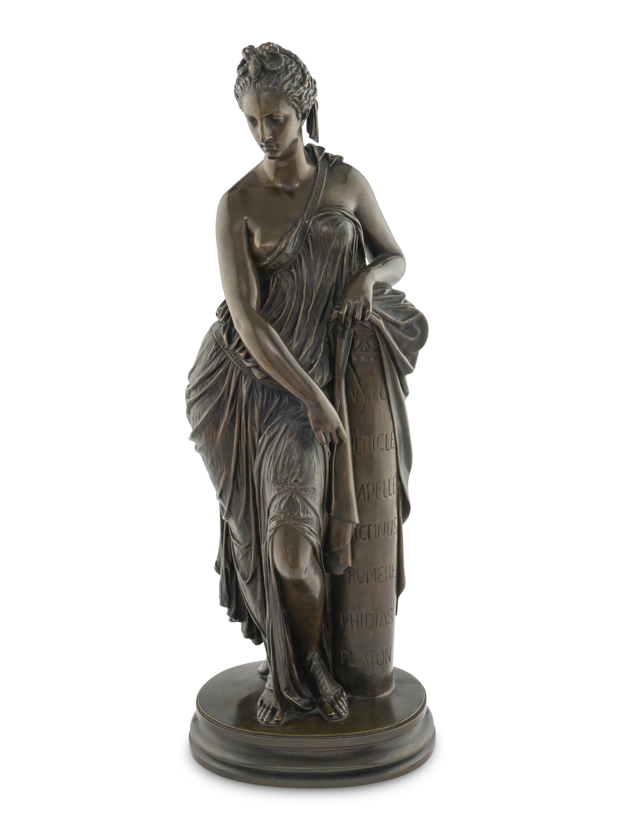 A Neoclassical Bronze Figure of a Woman