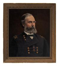[CIVIL WAR]. Post-war oil portrait of General Orlando B. Willcox, Medal of Honor recipient.