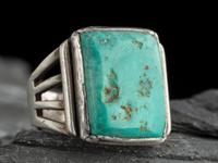 Navajo Split Shank Ingot and Turquoise Ring