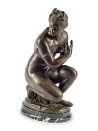 A Continental Bronze Crouching Venus
