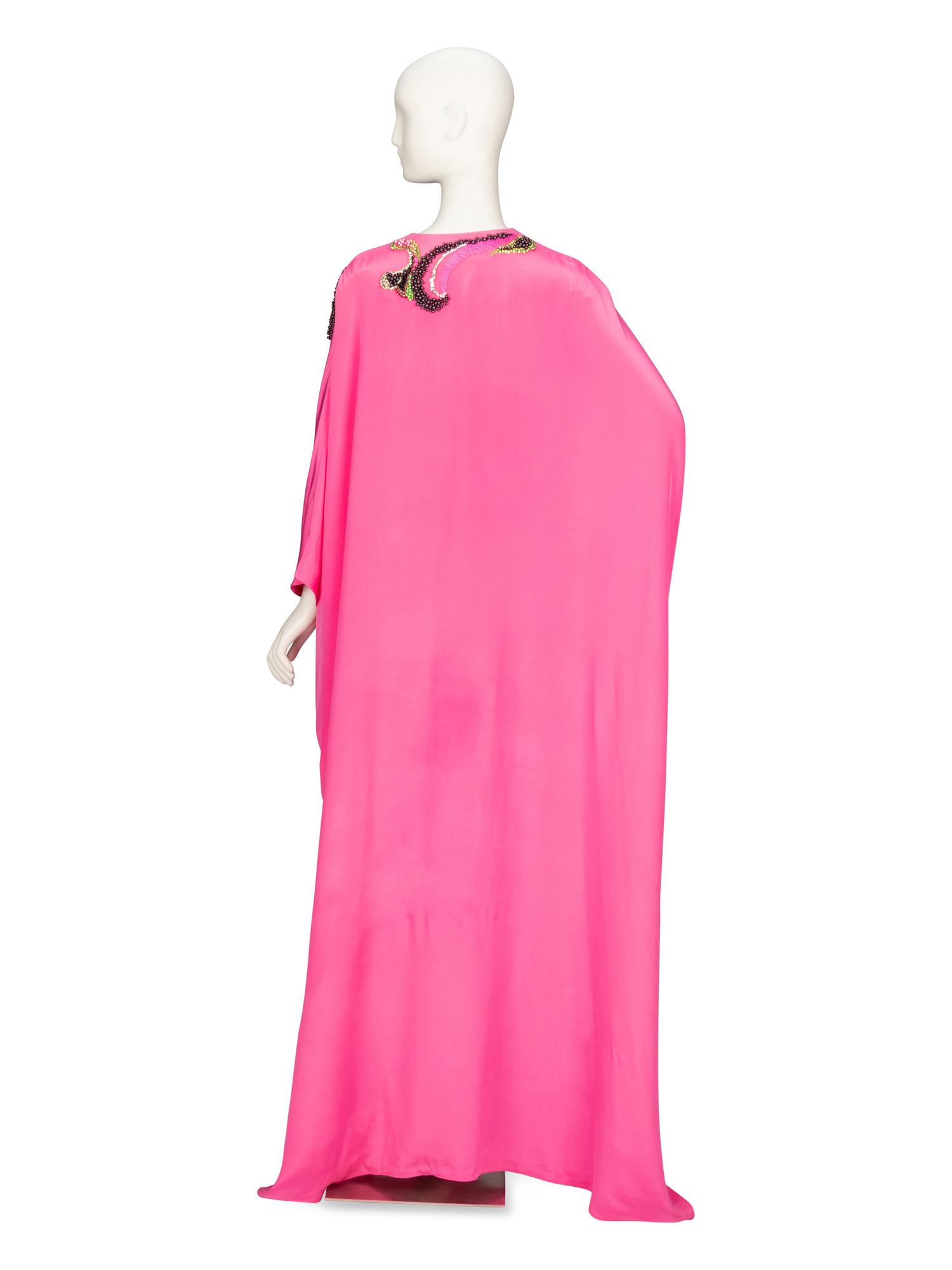 EMILIO PUCCI, PINK HEAVILY EMBELLISHED KAFTAN