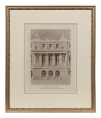 A Set of Six Framed Engravings Depicting Versailles and the Petit Trianon