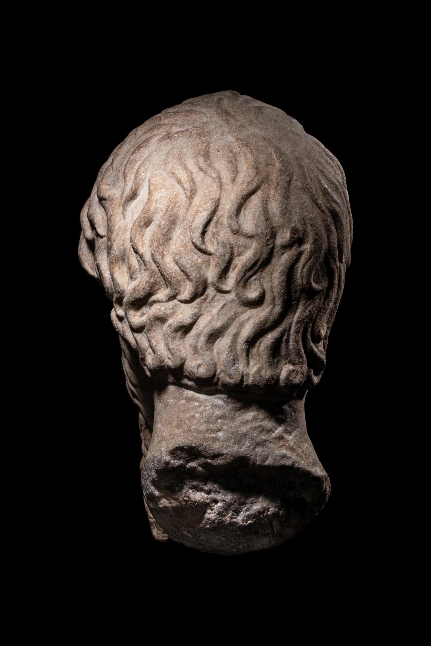A Roman Marble Portrait Head of Antisthenes