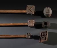 Ten Cast Iron Logging Stamps and Hammers