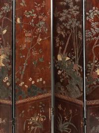 A Chinese Export Lacquer Eight-Panel Floor Screen