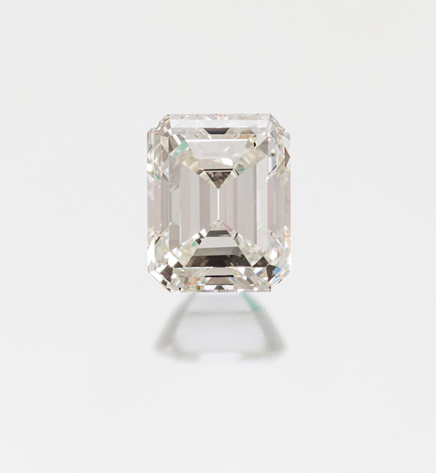 A 2.50 Carat Octagonal Step Cut Diamond,