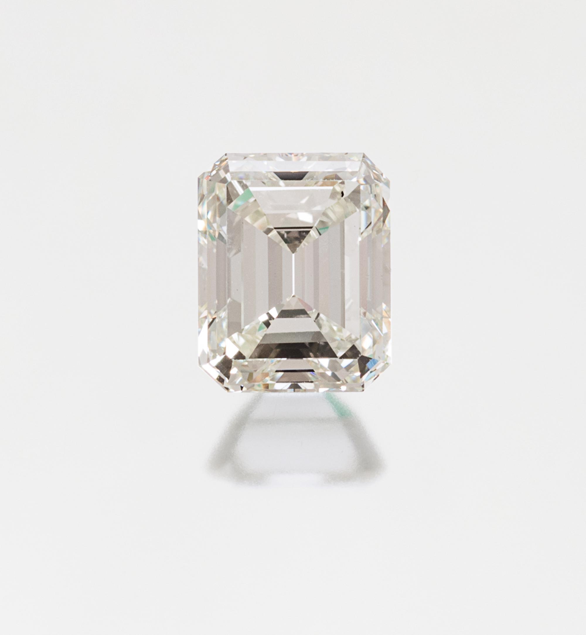 A 2.50 Carat Octagonal Step Cut Diamond,