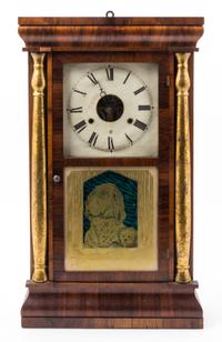 An American Parcel Gilt Rosewood and Eglomise Wall Clock Height 25 inches. — SETH THOMAS, LATE 19TH CENTURY