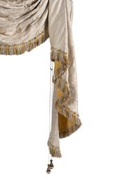 A Set of Three Drapery Panels and Two Drapery Valances