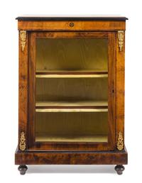 A Napoleon III Gilt Metal Mounted Burlwood Cabinet Height 42 1/2 x width 30 x depth 12 3/8 inches. — LATE 19TH CENTURY