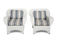 A Suite of White-Painted Wicker Furniture