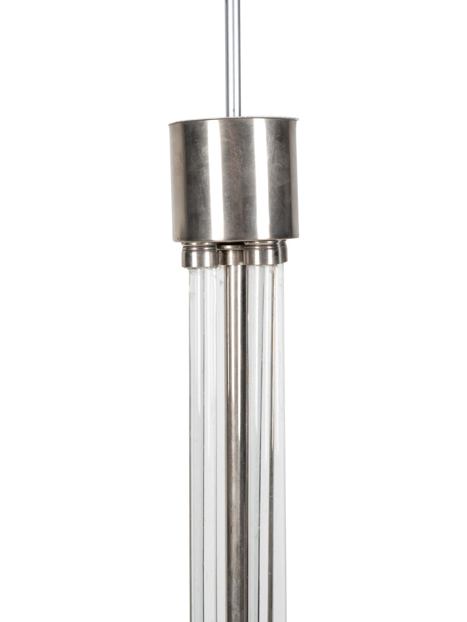 A French Nickeled Bronze and Lucite Floor Lamp