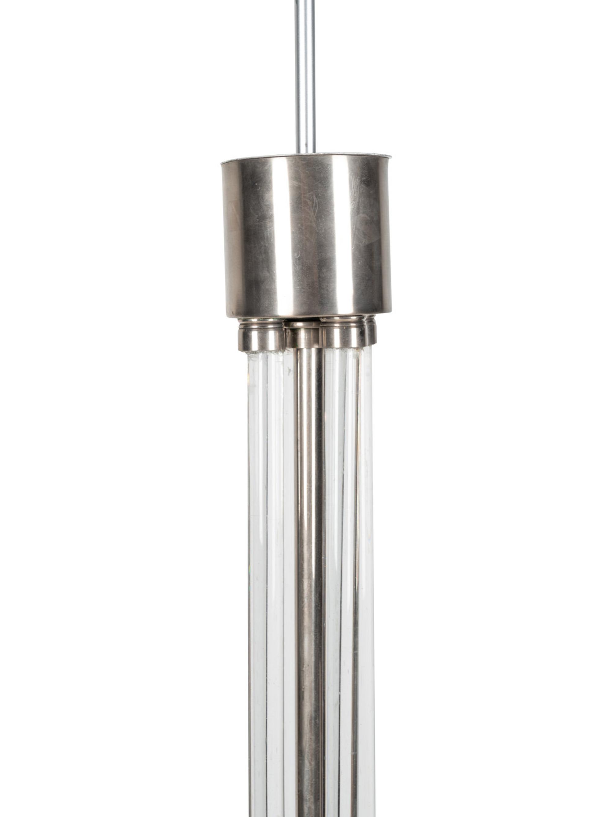 A French Nickeled Bronze and Lucite Floor Lamp