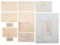 [STEAMBOATS] -- [POSTAL COVERS]. A group of 17 manuscript covers from Mississippi River steamboats, including: