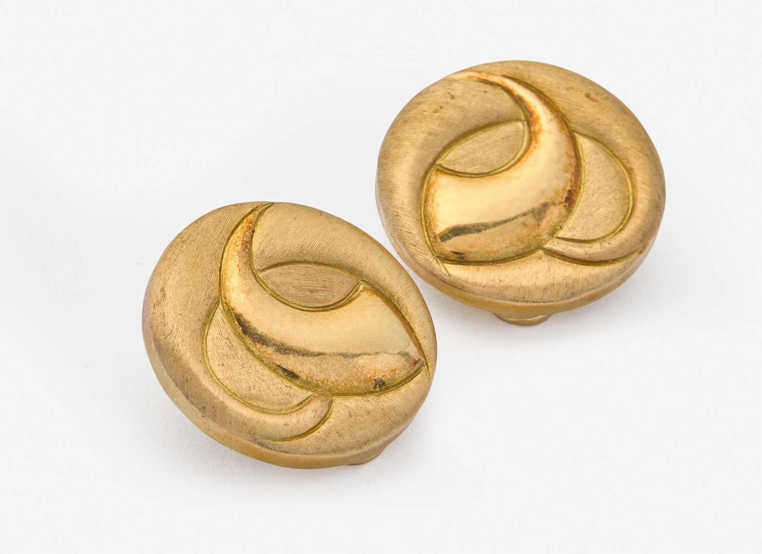 A Pair of 18K Yellow Gold Haroldo Burle Marx Ear Clips