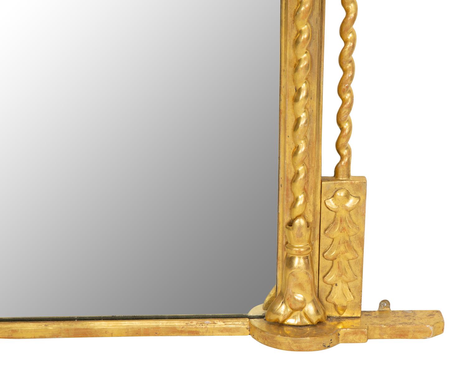 A Classical Style Giltwood Over Mantle Mirror