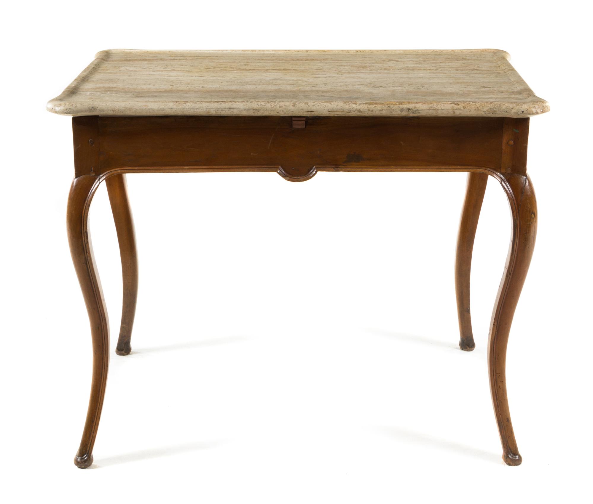 A Louis XV Provincial Style Walnut Occasional Table Height 29 3/4 x width 37 1/4 x depth 26 1/2 inches. — 19TH CENTURY