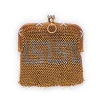 FRENCH, ANTIQUE, YELLOW GOLD AND PLATINUM COIN PURSE