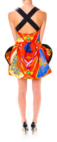 A Gianni Versace Silk Atelier Print Mini Dress, No size.