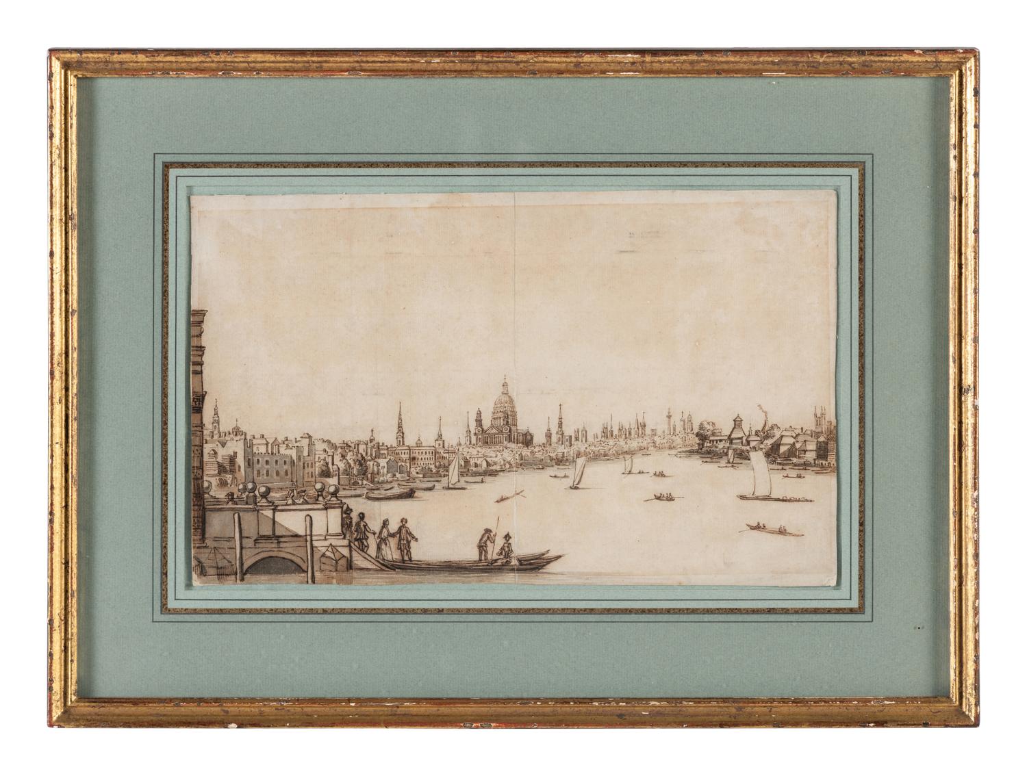 A View of the Thames with the Salisbury Stairs in the Foreground, the Savoy Palace Beyond, and St. Paul's in the Distance