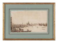 A View of the Thames with the Salisbury Stairs in the Foreground, the Savoy Palace Beyond, and St. Paul's in the Distance