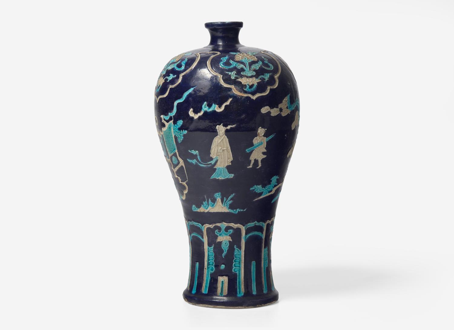 A Chinese Fahua 'Figural' Vase, Meiping