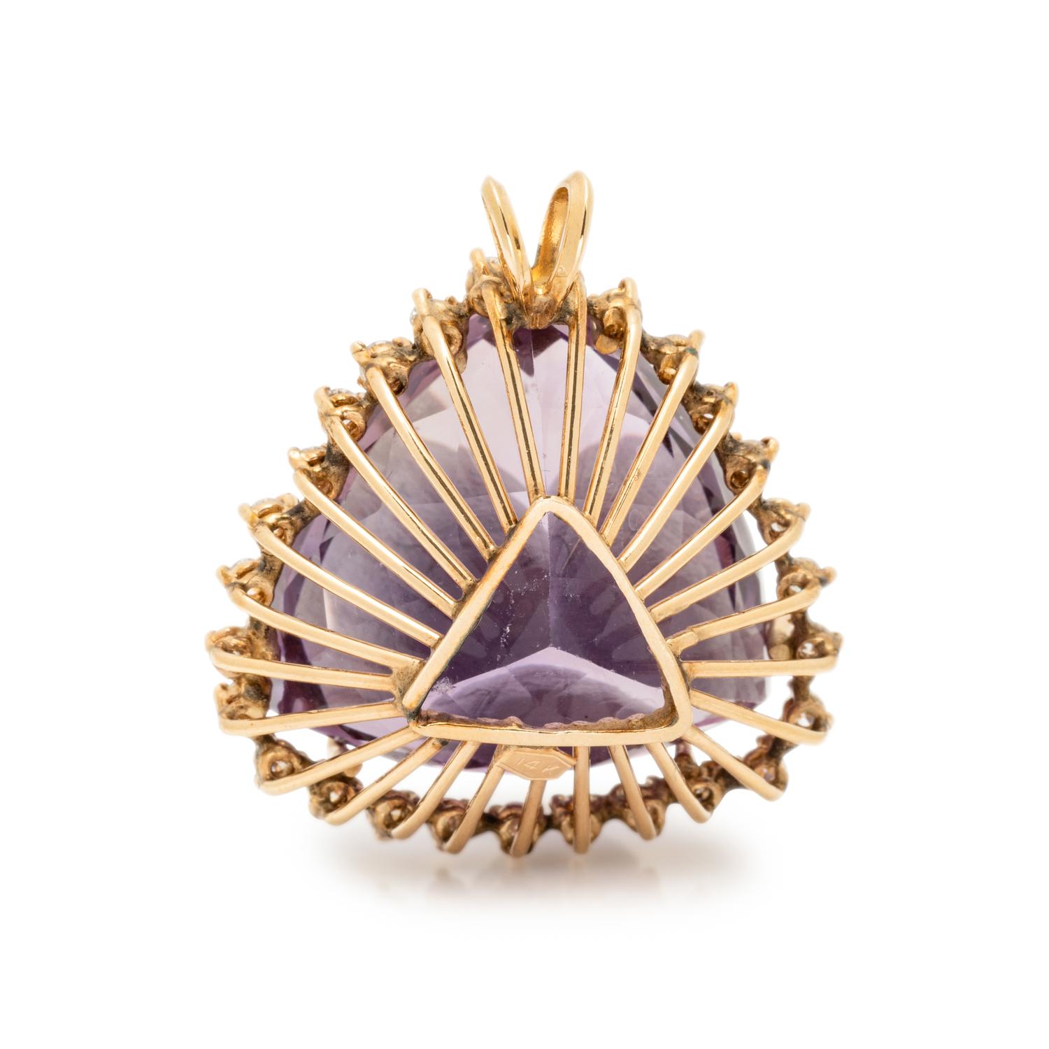 AMETHYST AND DIAMOND PENDANT