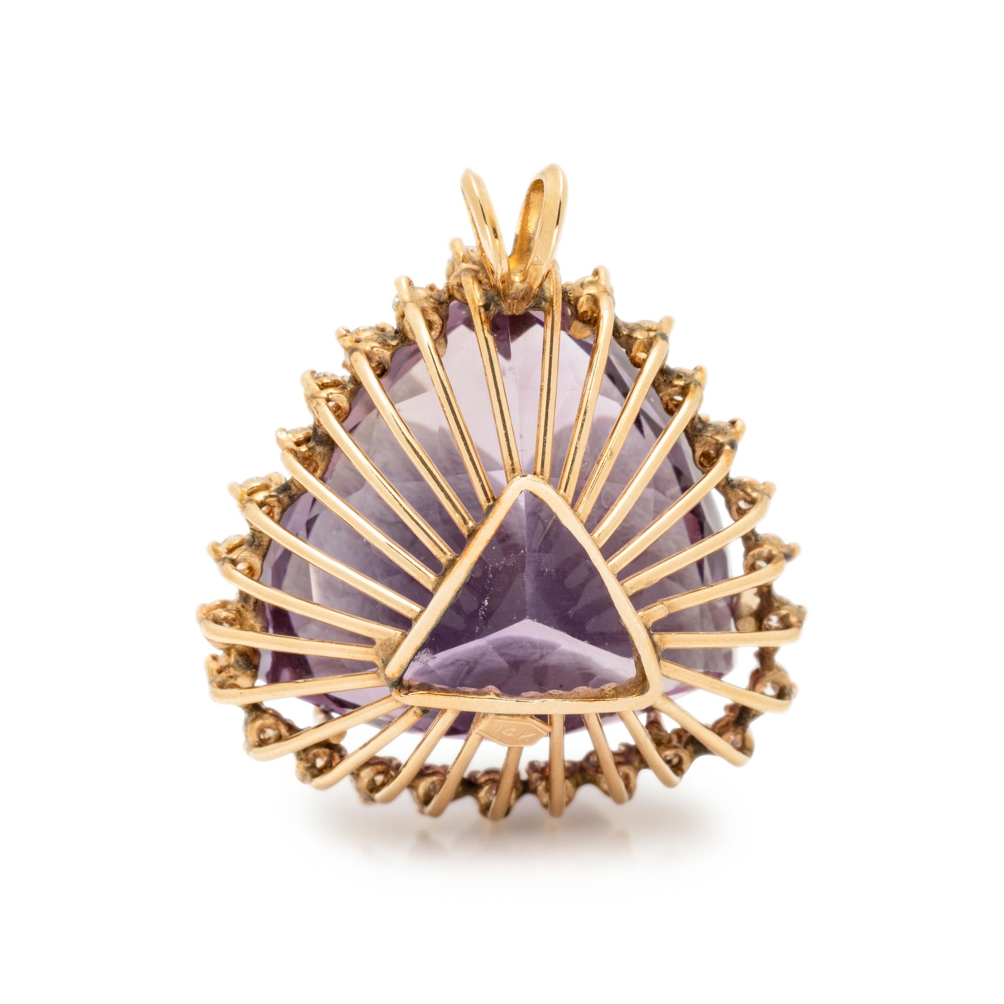AMETHYST AND DIAMOND PENDANT