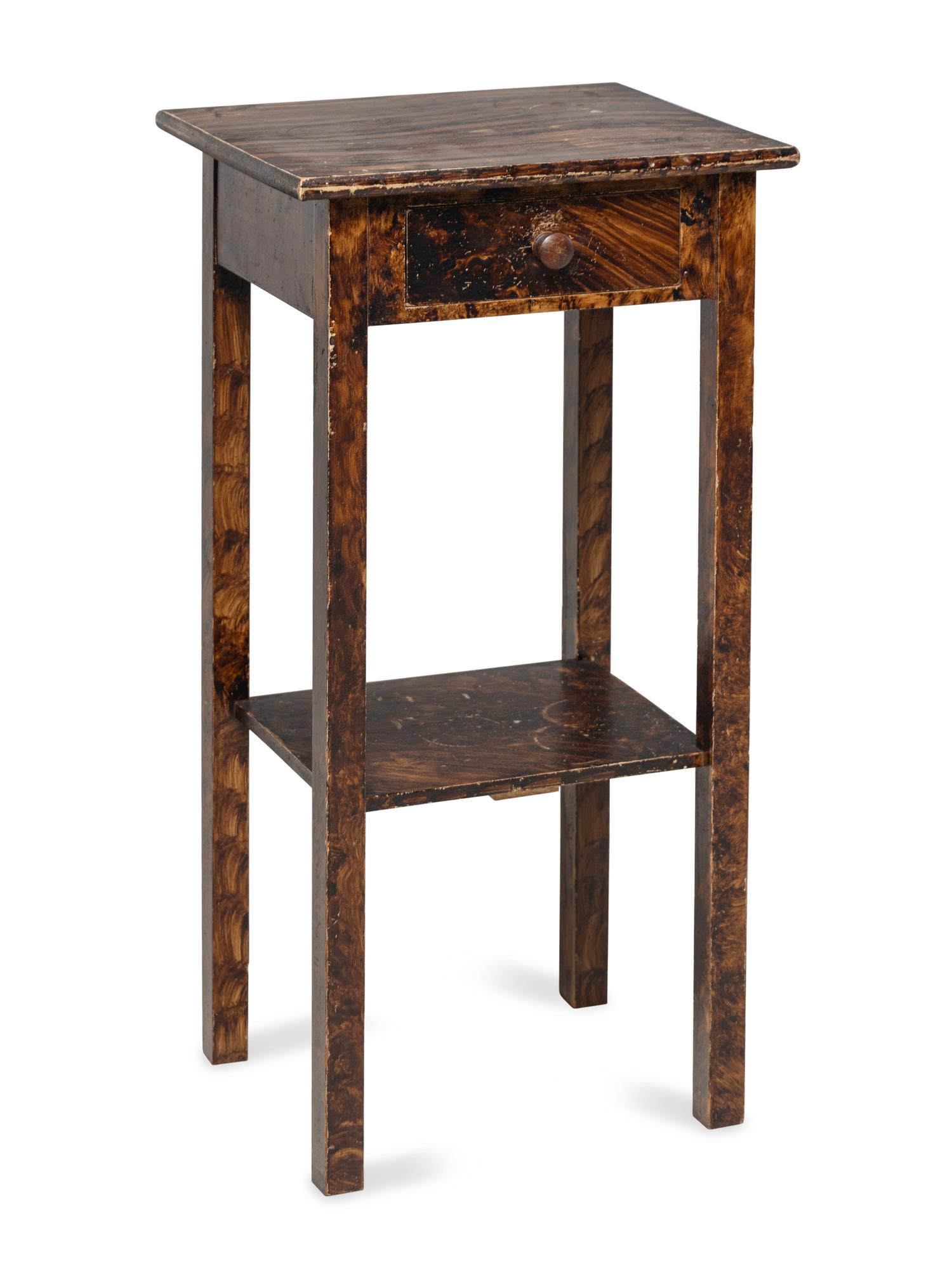 An English Provincial Grain-Painted Side Table