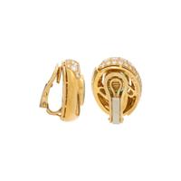 BULGARI, YELLOW GOLD, EMERALD, AND DIAMOND EARRINGS