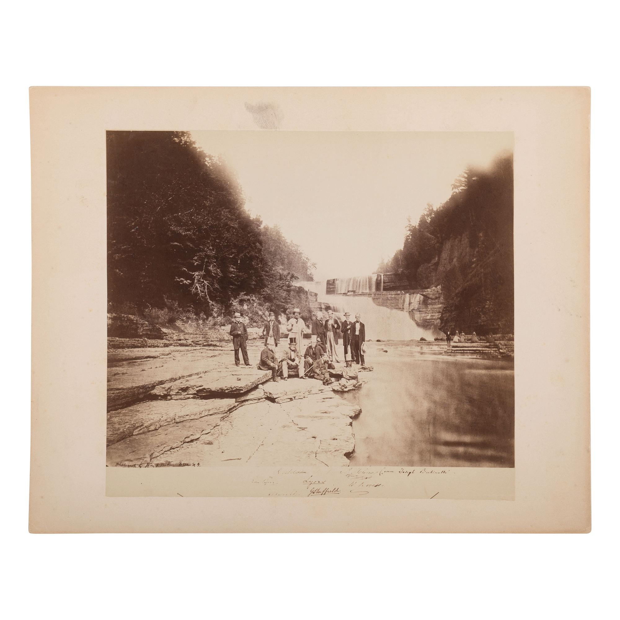 [Americana] (Seward, William H.) Photographs Seward's Diplomatic Party at Trenton High Falls, NY.