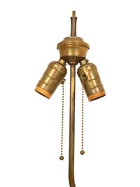 A Pair of English Bronze Andirons Converted to Table Lamps