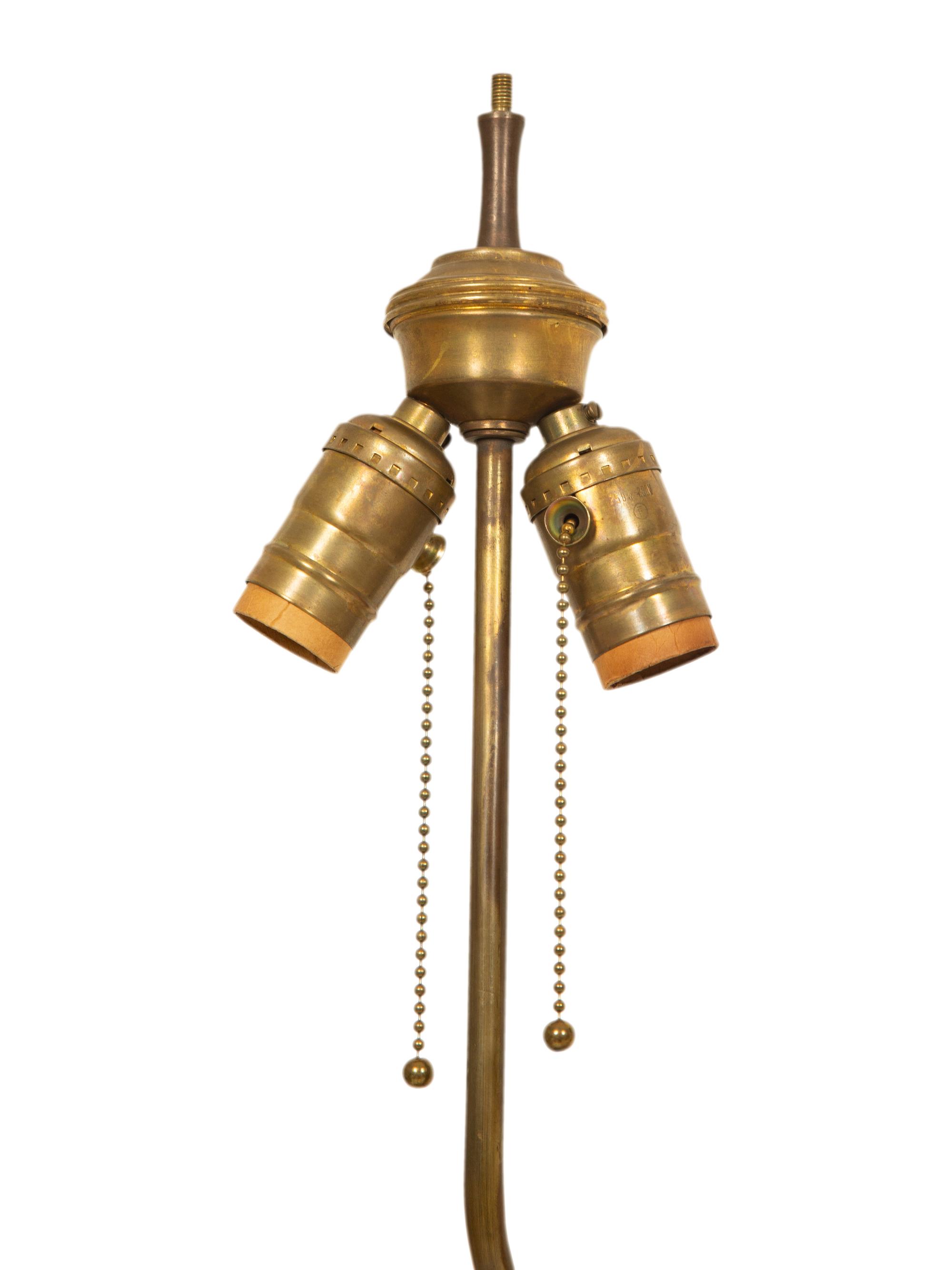 A Pair of English Bronze Andirons Converted to Table Lamps